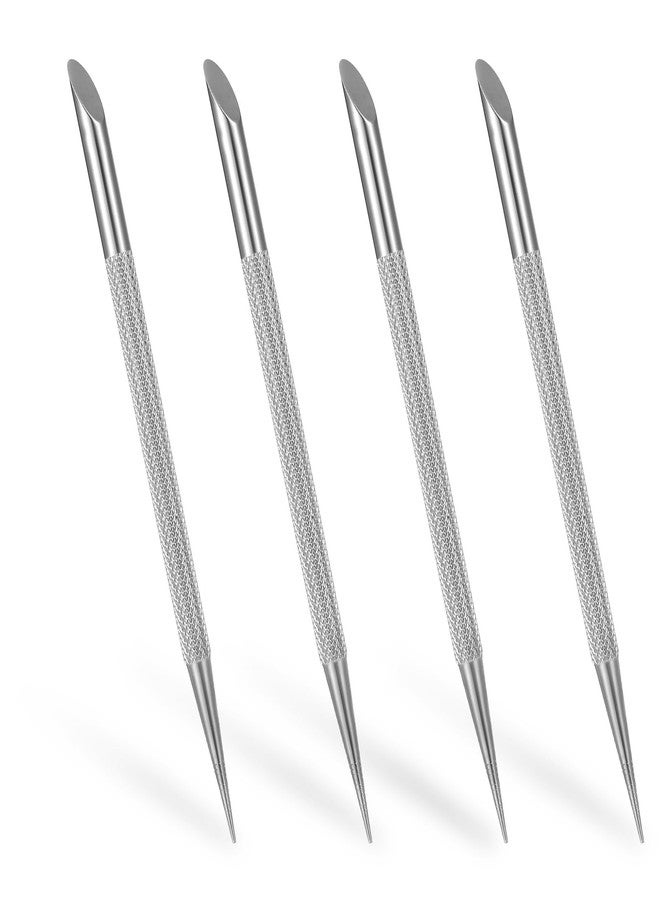Guduling 4 pcs Stainless Steel Cuticle Pusher,Cuticle Remover Tool,Nail Cleaning Cuticles Stick,Metal Nail Cuticles Pusher Nails Polish Remover Tool for Professional Manicure Pedicure - Image 1